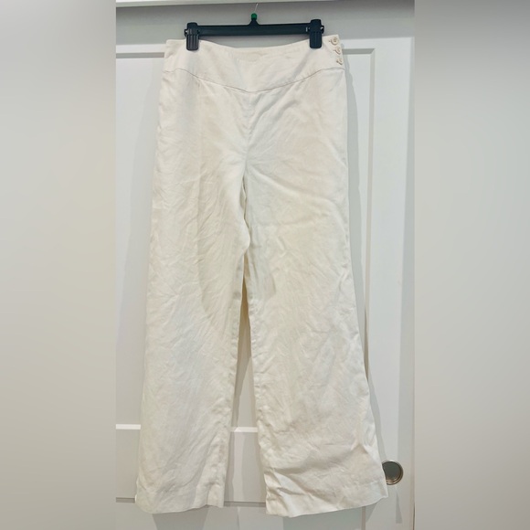Lauren Ralph Lauren 100% Linen Wide Leg Pants – Ivory | Size 10 - Picture 7 of 12